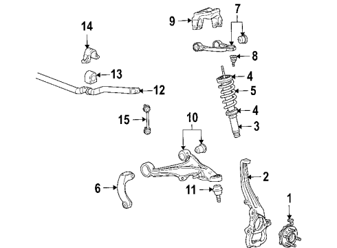 2008 Cadillac SRX Front Shock Absorber Kit Diagram for 19256655