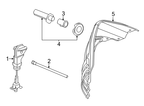 2022 Chevy Silverado 1500 LTD Spare Tire Carrier Diagram