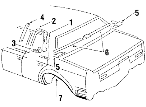 1985 Oldsmobile Cutlass Ciera Molding, Reveal Quarter Window Lower Diagram for 20318417