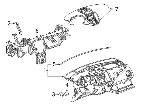 2014 GMC Terrain Panel Assembly, Instrument Panel Upper Trim *Brownstone Diagram for 22741069