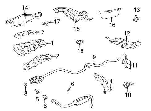 2000 Pontiac Grand Am Shield, Exhaust Manifold Heat Diagram for 12564081