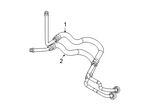 2005 Saturn Vue Transmission Fluid Cooler Lower Hose Assembly Diagram for 19300853