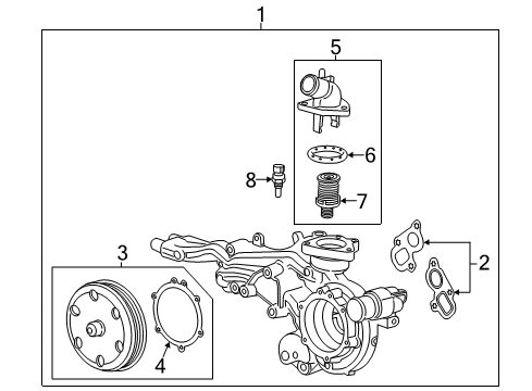 2017 GMC Sierra 1500 Cooling System, Radiator, Water Pump, Cooling Fan Diagram 1 - Thumbnail