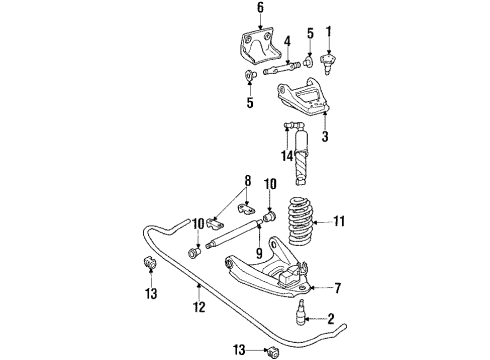 1990 Chevy R3500 Front Suspension Components Diagram