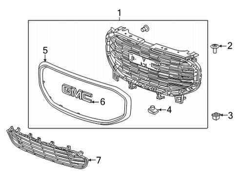 2022 GMC Terrain Grille, Front Lwr *Black Diagram for 84406762