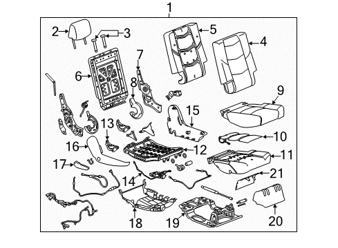 2017 GMC Yukon XL Second Row Seats Diagram 2 - Thumbnail