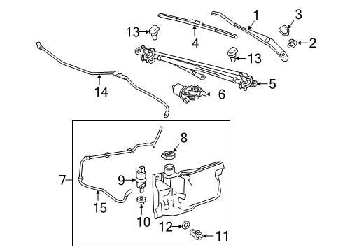 2020 GMC Sierra 1500 Wiper & Washer Components Diagram