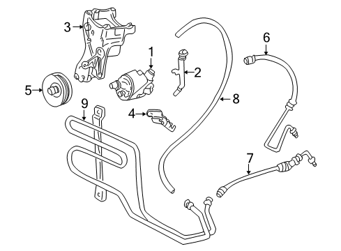 2002 Oldsmobile Bravada P/S Pump & Hoses, Steering Gear & Linkage Diagram 4 - Thumbnail