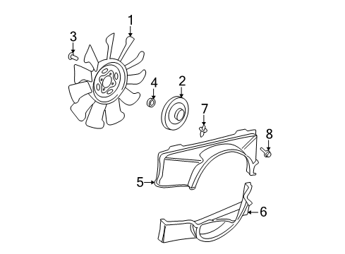 2003 Cadillac Escalade EXT Cooling System, Radiator, Water Pump, Cooling Fan Diagram 2 - Thumbnail