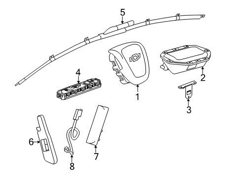 2013 Chevy Malibu Bracket, Instrument Panel Lower Airbag Diagram for 22931946