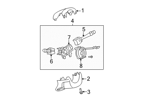 2009 Chevy Malibu Shroud, Switches & Levers Diagram 1 - Thumbnail