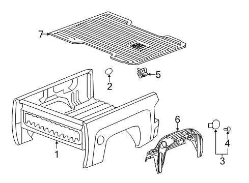 2016 Chevy Silverado 1500 Pick Up Box Diagram 1 - Thumbnail