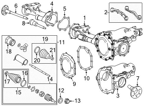 2011 GMC Sierra 2500 HD Carrier & Front Axles Diagram