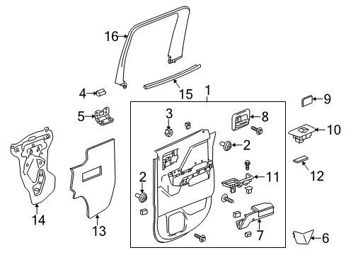 2016 GMC Sierra 1500 Interior Trim - Rear Door Diagram 2 - Thumbnail