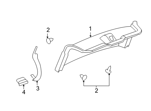 2011 Buick Lucerne Interior Trim - Trunk Lid Diagram