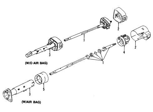 1996 Chevy Beretta Steering Column, Steering Wheel Diagram 3 - Thumbnail