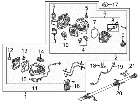 2017 Cadillac XTS Differential Carrier Assembly Diagram for 84163017