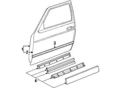 1991 GMC Sonoma Plate Assembly, Front Side Door Name Diagram for 15629984