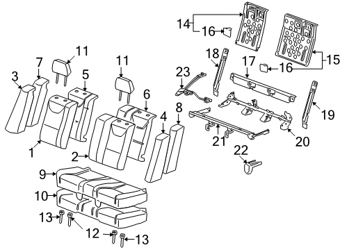 2008 Pontiac G6 Rear Seat Components Diagram