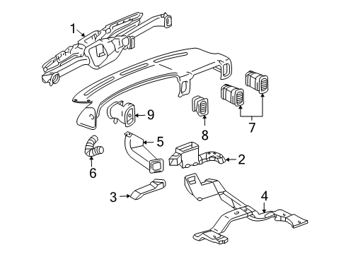 2007 GMC Sierra 1500 Classic Ducts Diagram 2 - Thumbnail