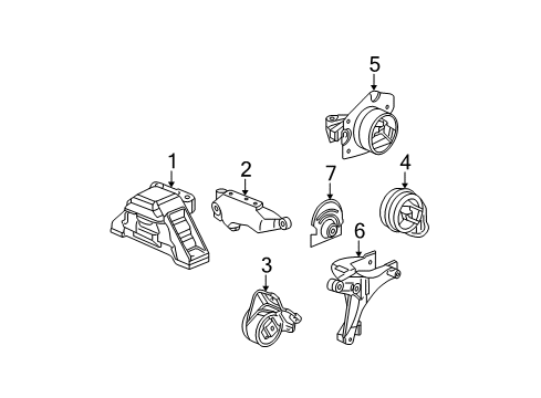 2011 Chevy HHR Engine & Trans Mounting Diagram