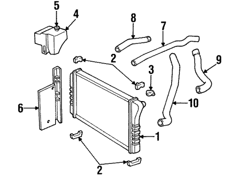 1994 Chevy Impala Radiator & Components Diagram