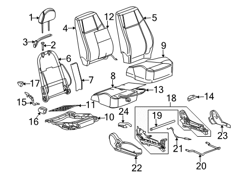 2007 Pontiac G5 Cover Assembly, Passenger Seat Back Cushion *Gray Diagram for 25885071