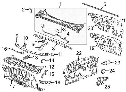 2019 Chevy Malibu Cowl Diagram