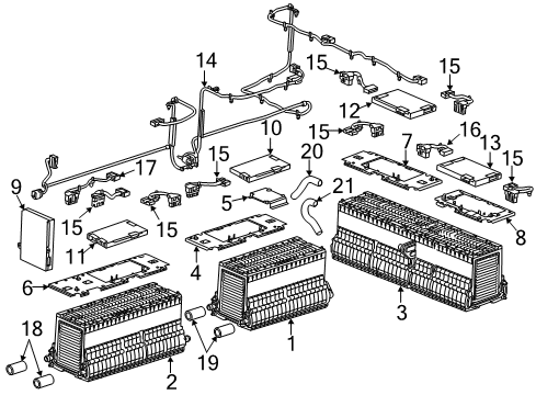 2016 Cadillac ELR Battery Asm,High Voltage Section (Section 1) Diagram for 84006598