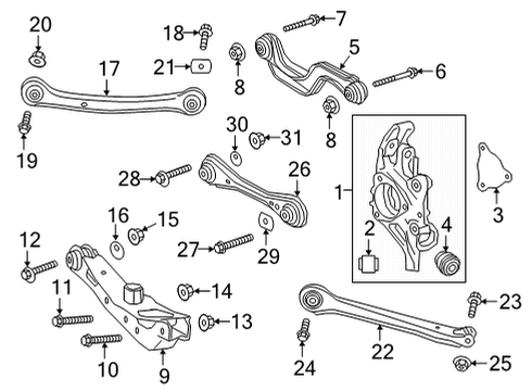 2021 Buick Envision Rear Suspension Components, Lower Control Arm, Stabilizer Bar Diagram 3 - Thumbnail