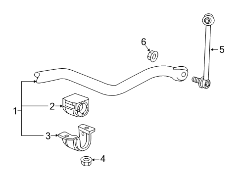 2020 Chevy Camaro Stabilizer Bar & Components - Front Diagram