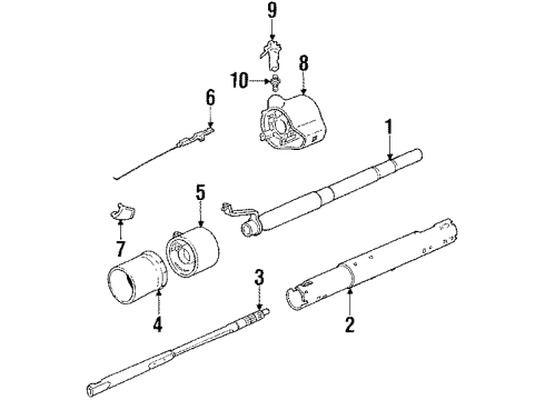 1985 Cadillac Seville Steering Column & Wheel Diagram 1 - Thumbnail