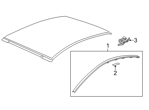 2012 Chevy Caprice Exterior Trim - Roof Diagram