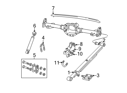 1999 Chevy S10 Rear Suspension Components, Ride Control Diagram 1 - Thumbnail