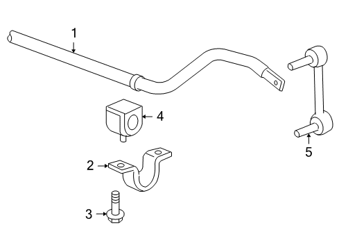 2009 Hummer H3T Stabilizer Bar & Components - Front Diagram