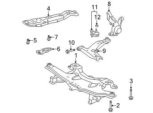 2009 Pontiac Vibe Front Suspension, Control Arm, Stabilizer Bar Diagram 3 - Thumbnail