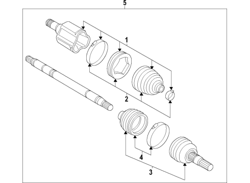 2022 Cadillac XT6 Axle Shafts & Joints, Drive Axles Diagram