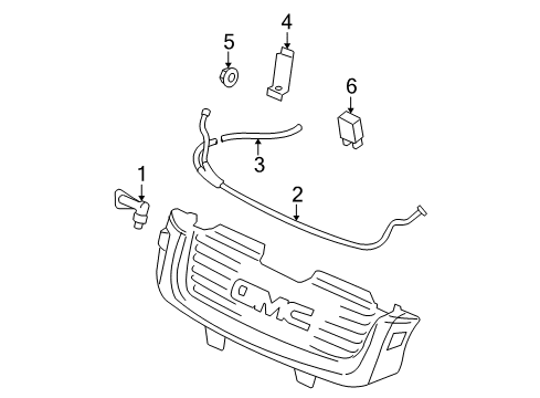 2005 GMC Envoy XUV Washer Components Diagram