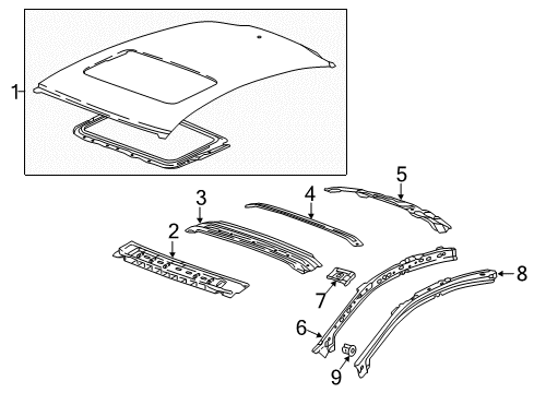 2018 Chevy Cruze Roof & Components Diagram 3 - Thumbnail