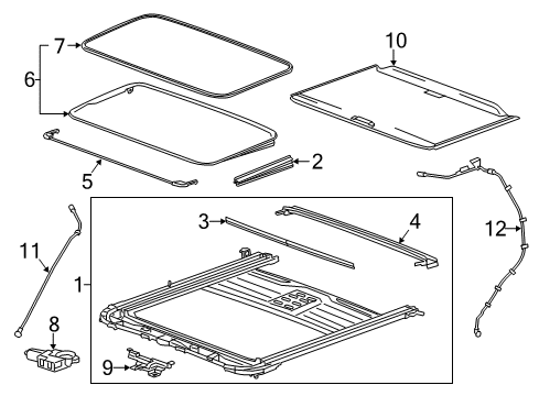 2019 GMC Yukon Sunroof, Body Diagram