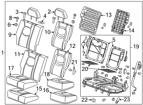 2011 Chevy HHR Rear Seat Components Diagram