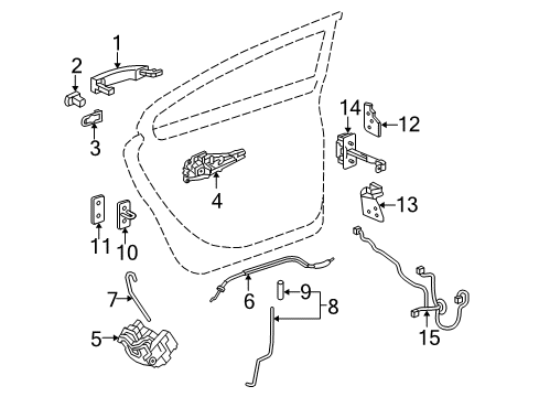 2016 Buick LaCrosse Rear Door - Lock & Hardware Diagram