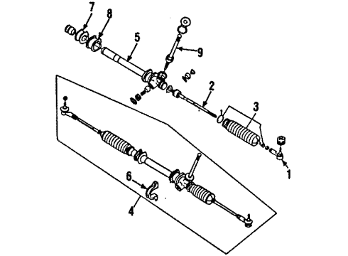 1987 Chevy Spectrum Rod Kit,Steering Linkage Inner Tie Diagram for 94110517