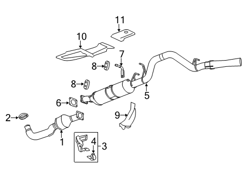 2013 Chevy Silverado 3500 HD Exhaust Components Diagram 2 - Thumbnail