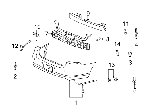 2007 Buick Lucerne Rear Bumper Cover *Primed Option., Ud7 Diagram for 19121117