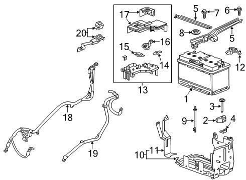 2024 Chevy Blazer Retainer Assembly, Bat Holdn Diagram for 84339902