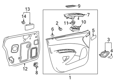 2015 Chevy Spark Trim Assembly, Front Side Door *Pewter R Diagram for 95299117