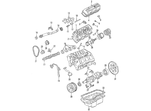 1998 Oldsmobile Intrigue Engine Parts & Mounts, Timing, Lubrication System Diagram 3 - Thumbnail