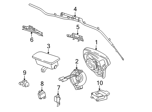 2008 Pontiac Vibe Module,Inflator Restraint Sensor & Diagram Diagram for 88973570