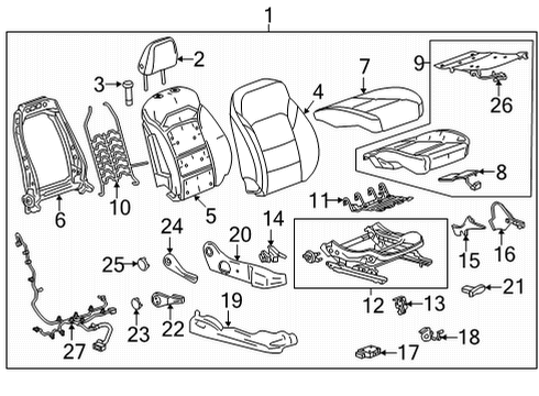 2023 Chevy Bolt EV Passenger Seat Components Diagram 2 - Thumbnail